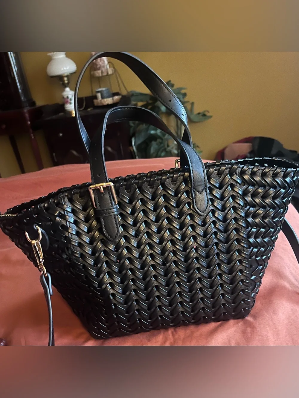 Black Woven Satchel